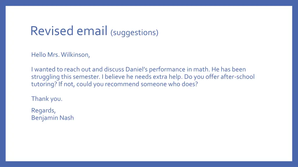 revised email suggestions