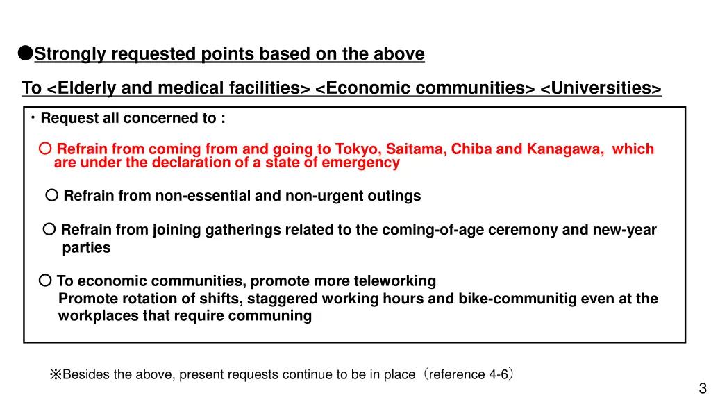 strongly requested points based on the above