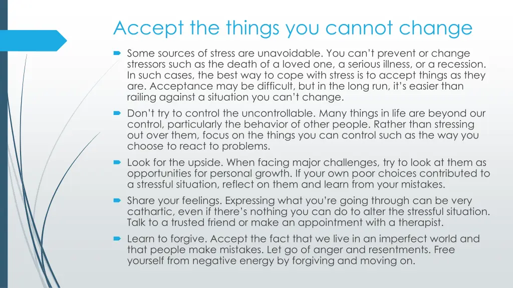 accept the things you cannot change