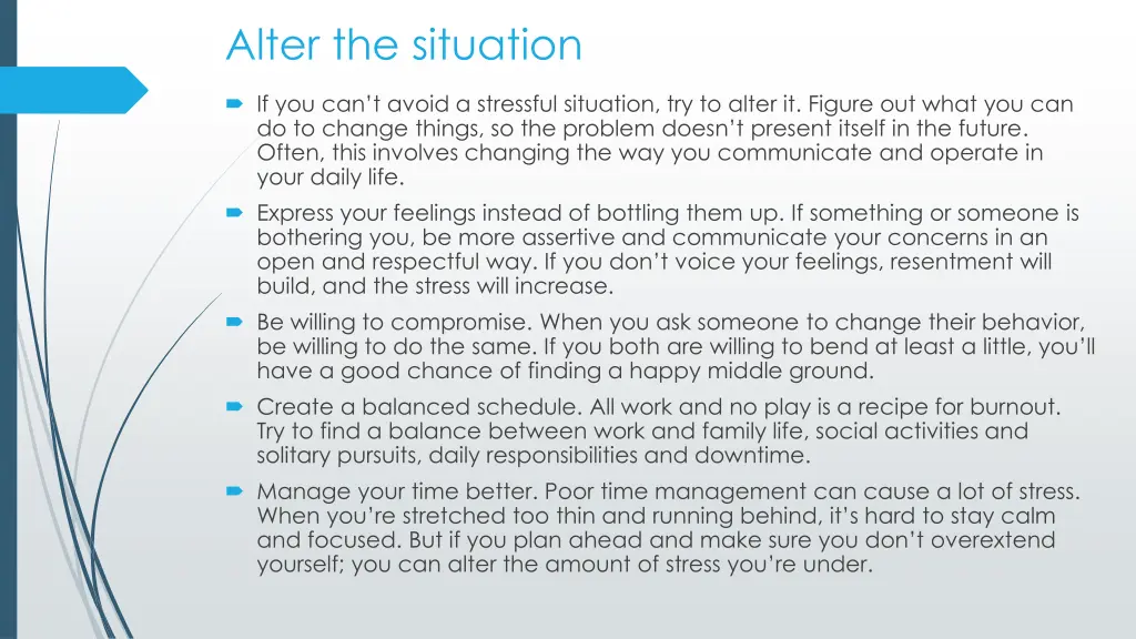 alter the situation