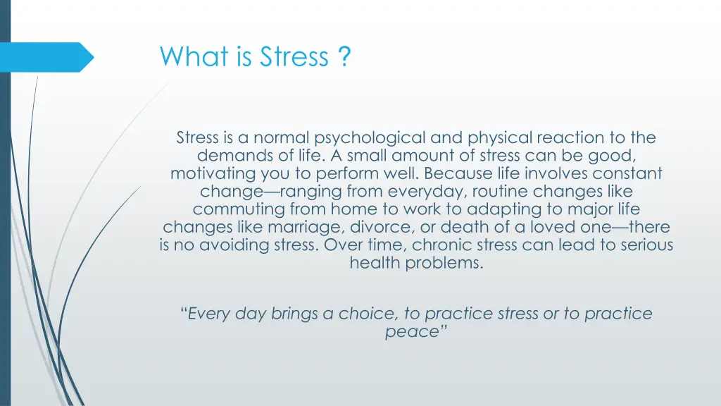 what is stress