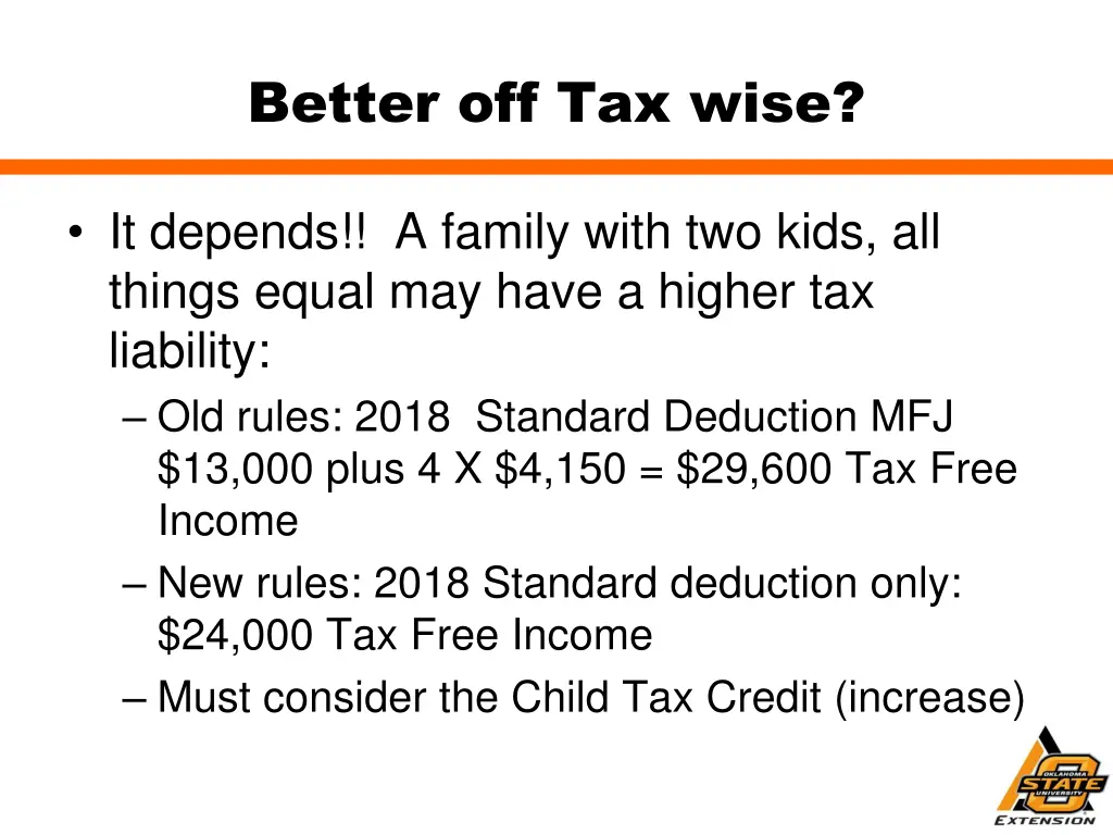 better off tax wise