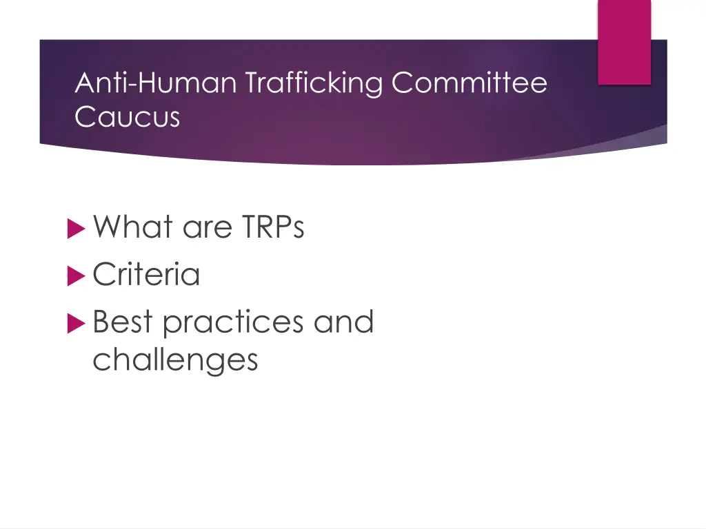anti human trafficking committee caucus