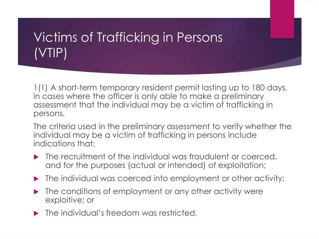 victims of trafficking in persons vtip