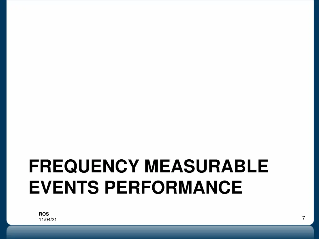 frequency measurable events performance