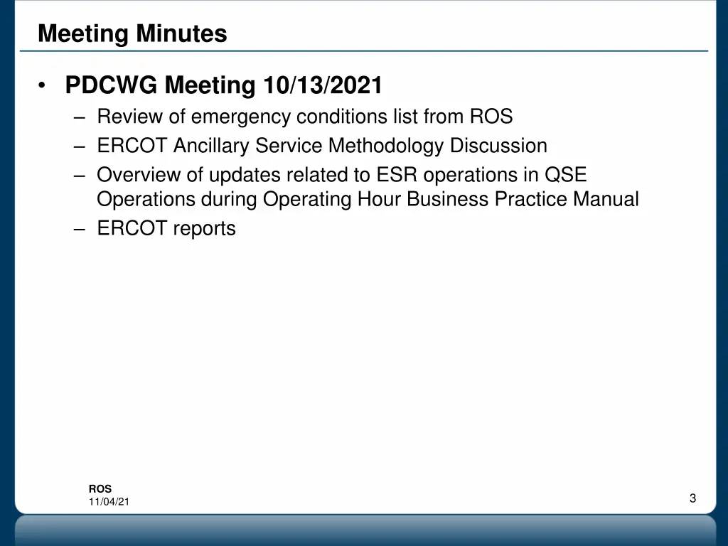 meeting minutes