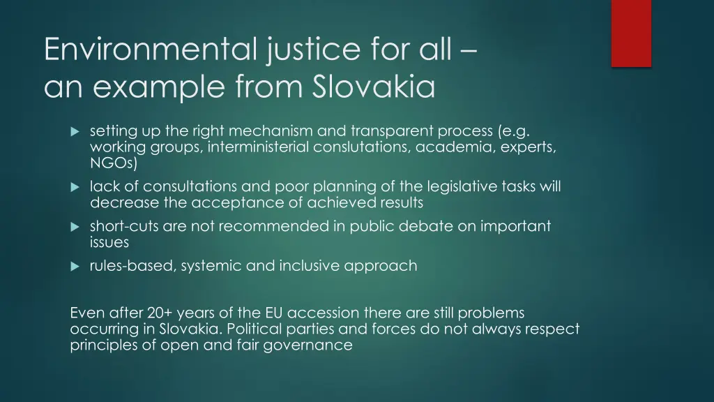 environmental justice for all an example from