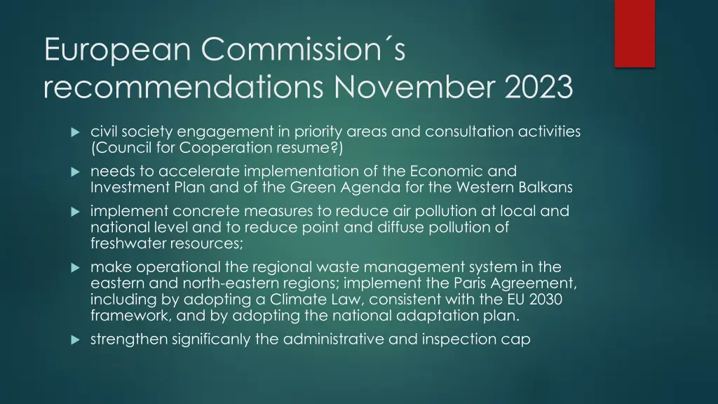 european commission s recommendations november