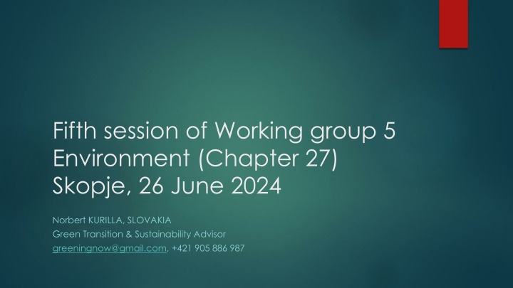 fifth session of working group 5 environment