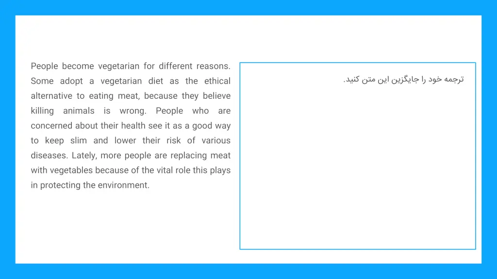 people become vegetarian for different reasons