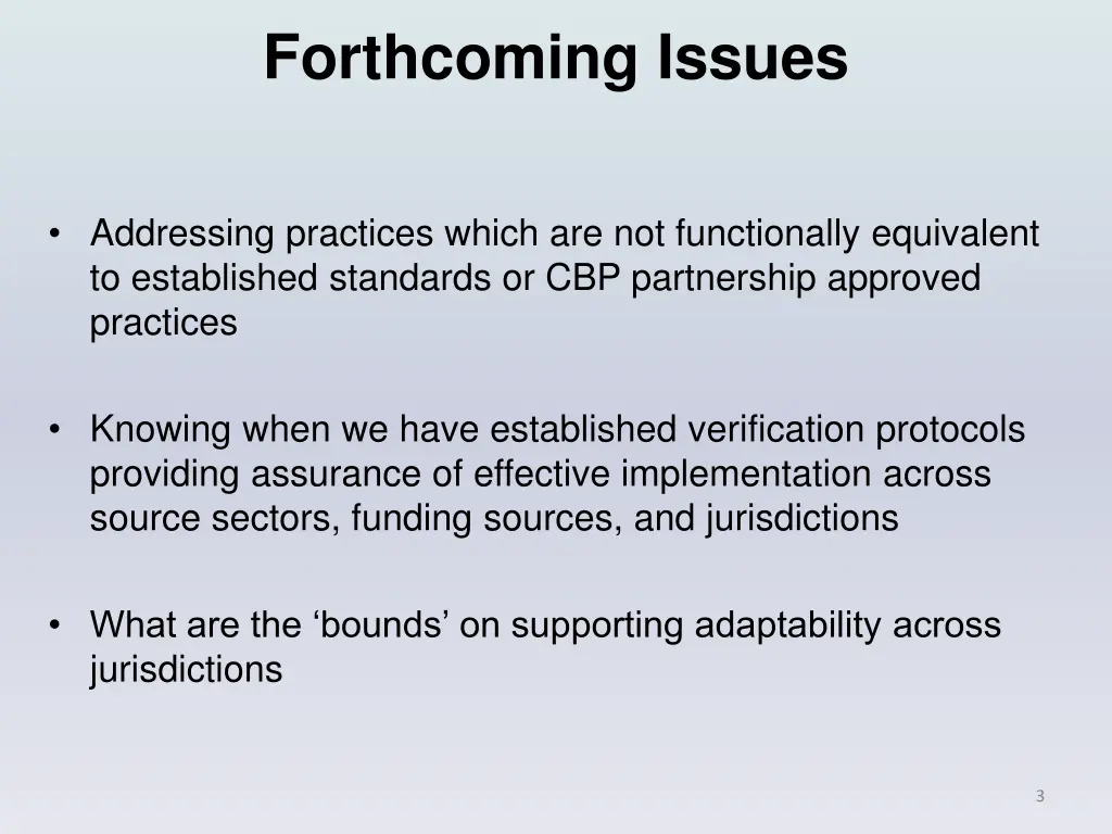 forthcoming issues