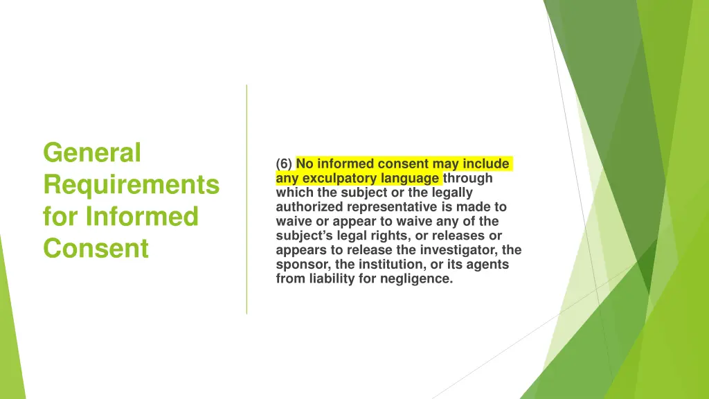 general requirements for informed consent