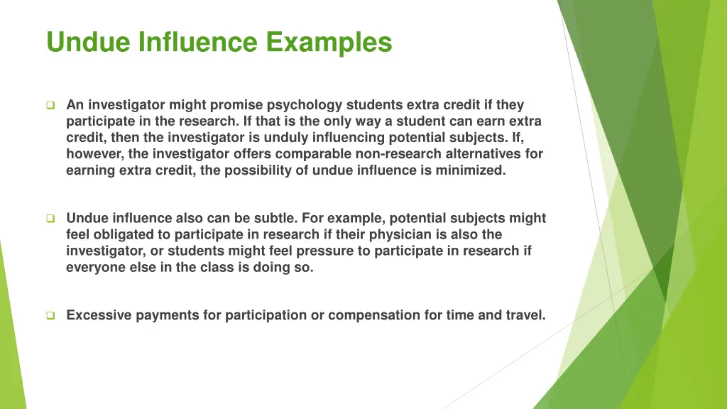 undue influence examples