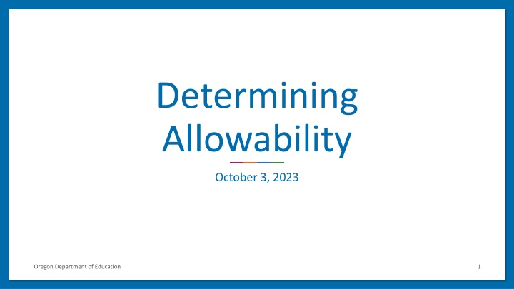 determining allowability