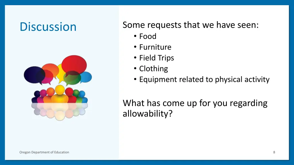 some requests that we have seen food furniture