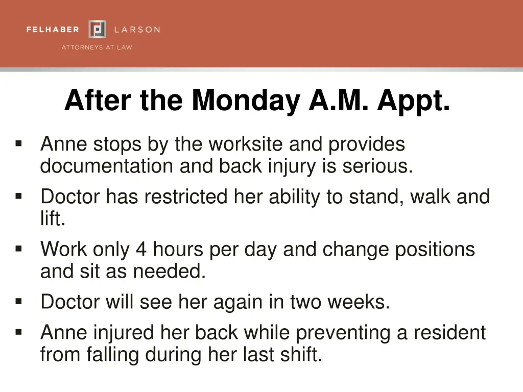 after the monday a m appt