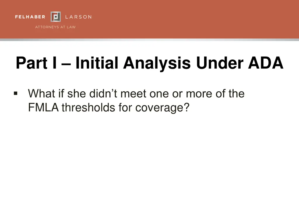 part i initial analysis under ada
