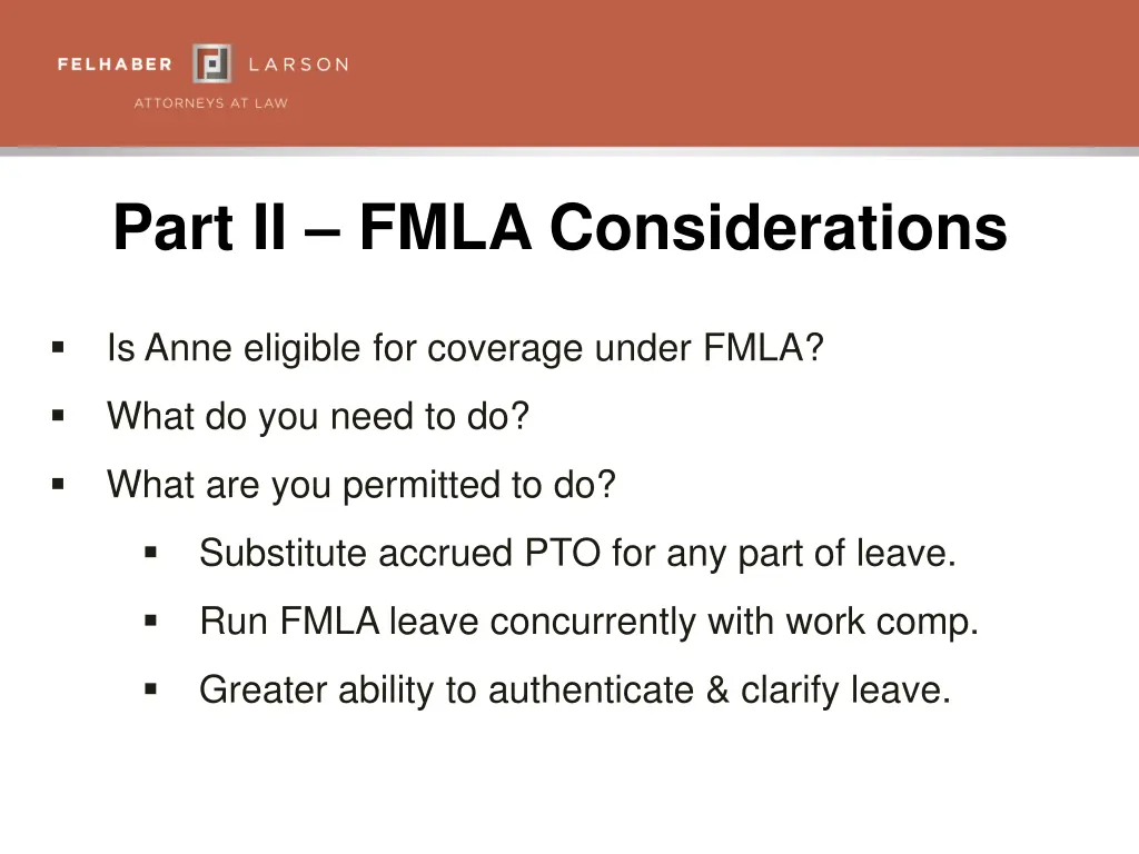 part ii fmla considerations