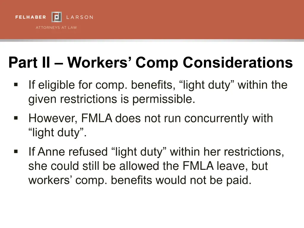 part ii workers comp considerations