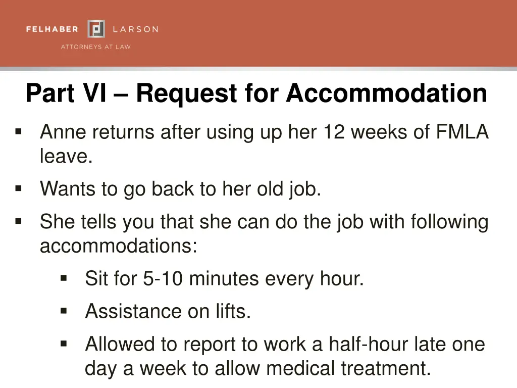 part vi request for accommodation