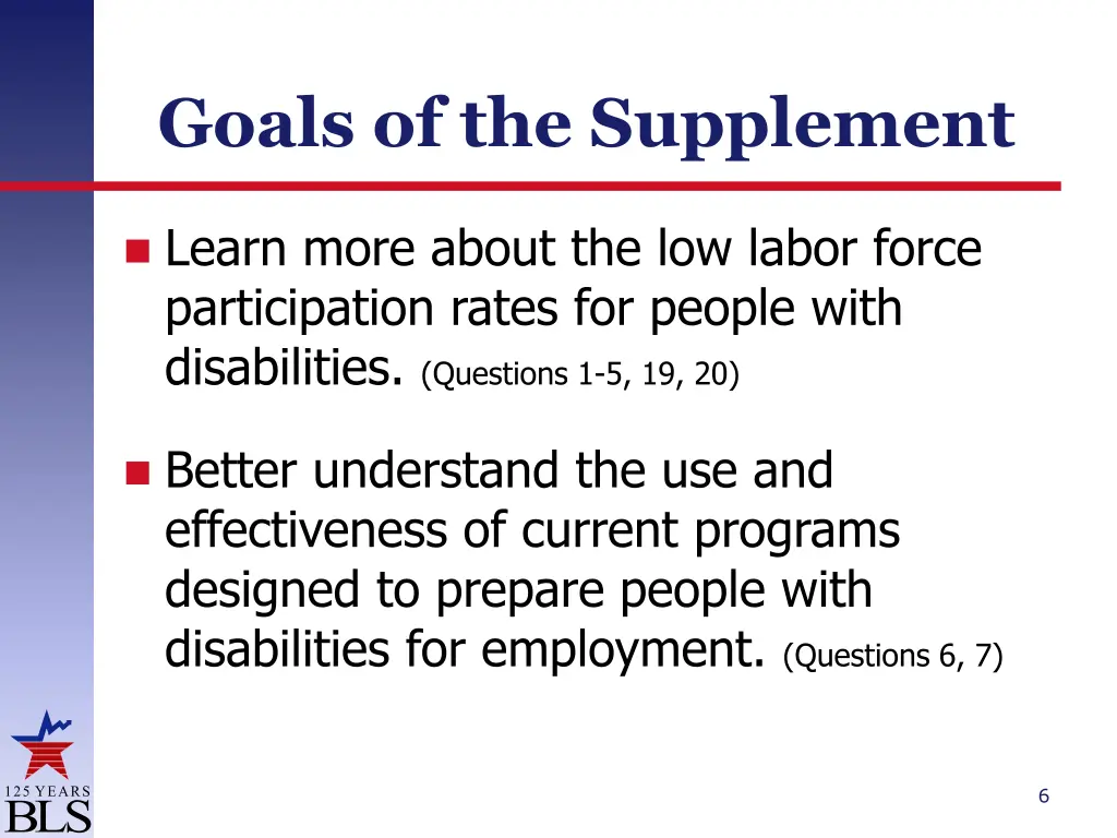 goals of the supplement