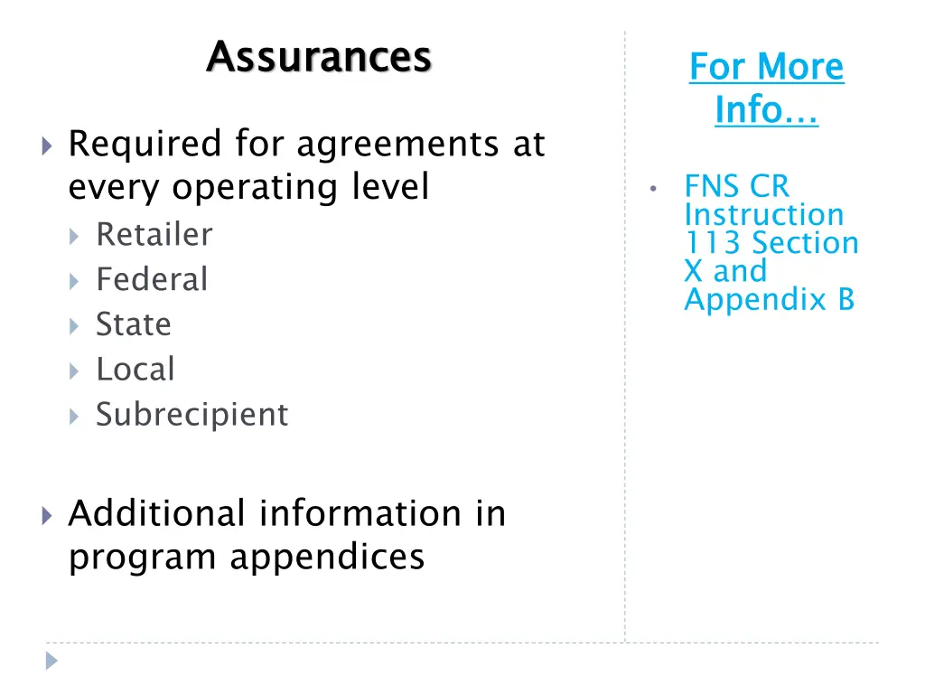 assurances