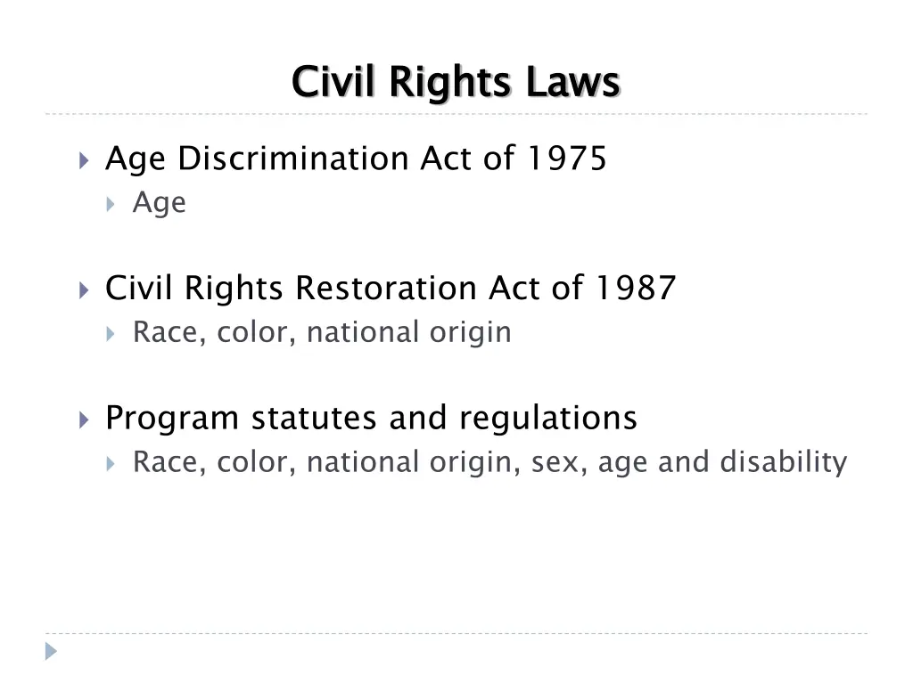 civil rights laws 1