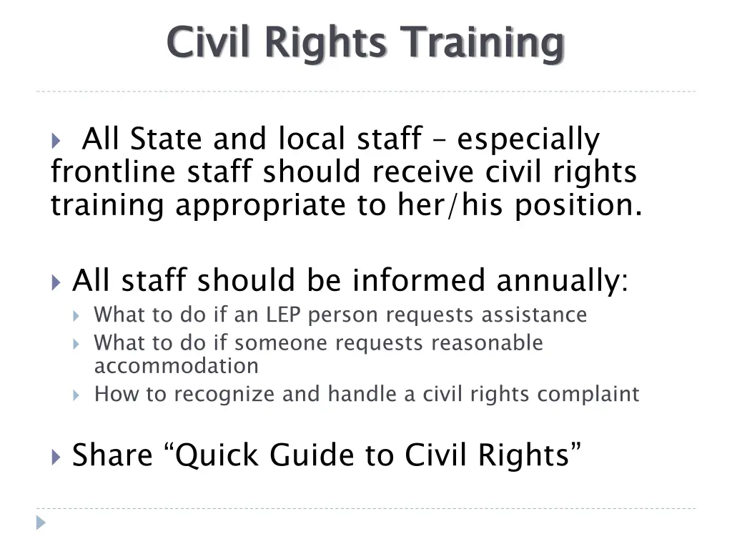 civil rights training