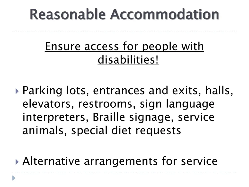 reasonable accommodation