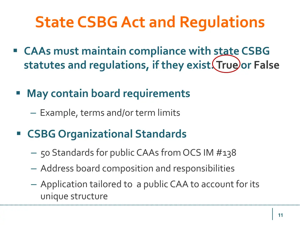 state csbg act and regulations