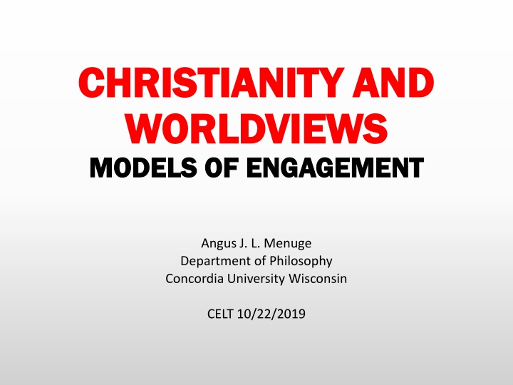 christianity and christianity and worldviews