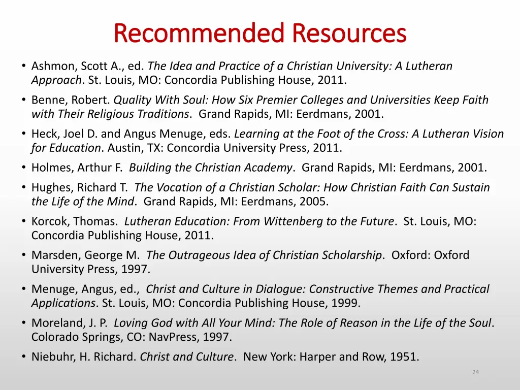 recommended resources recommended resources