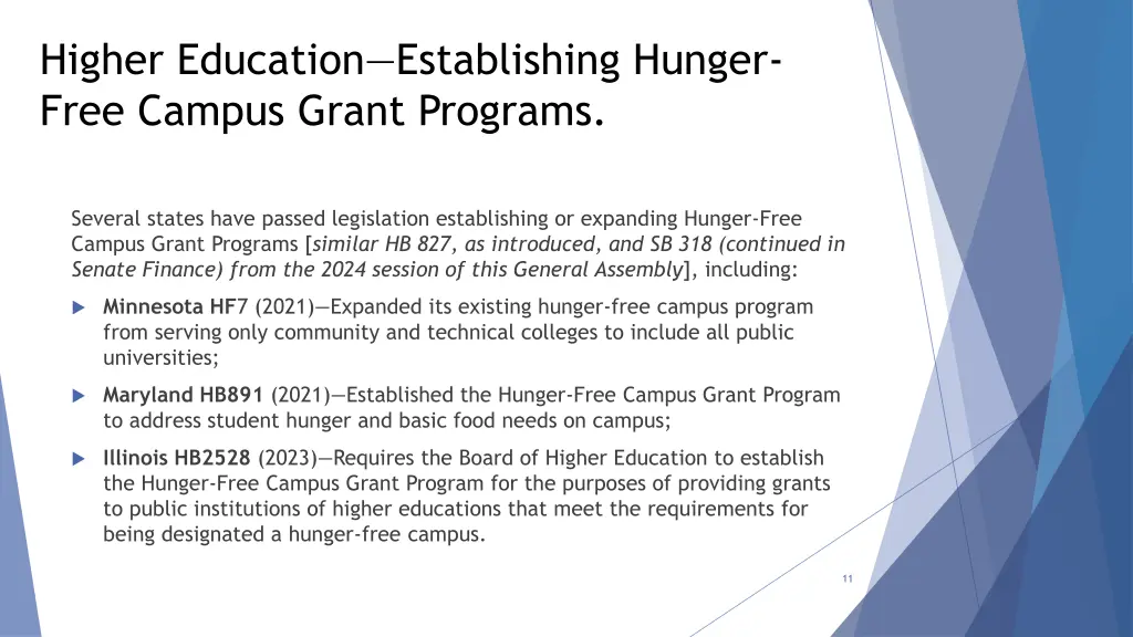 higher education establishing hunger free campus