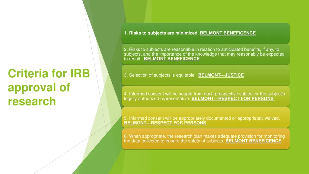 1 risks to subjects are minimized belmont