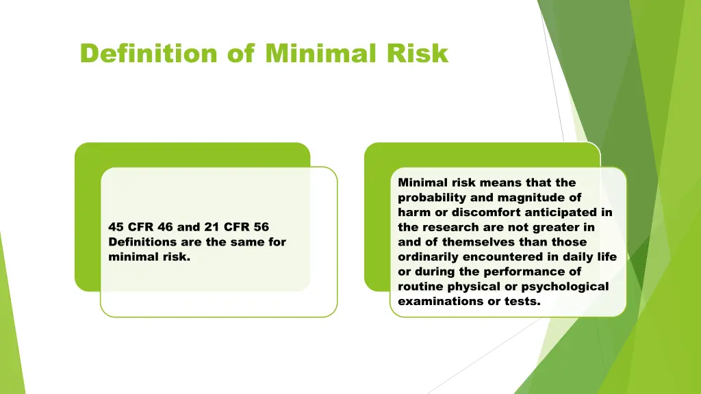 definition of minimal risk 1