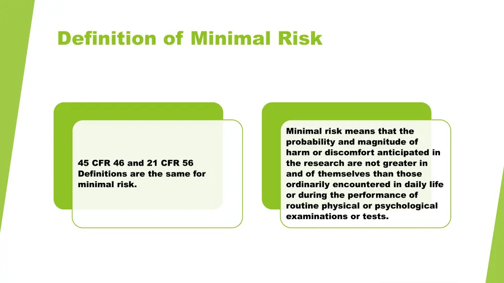 definition of minimal risk