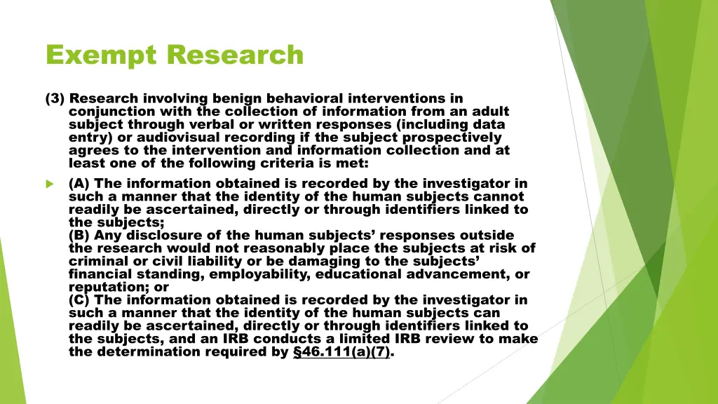 exempt research 2