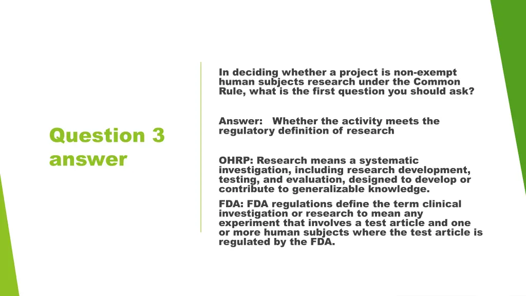 in deciding whether a project is non exempt human 1