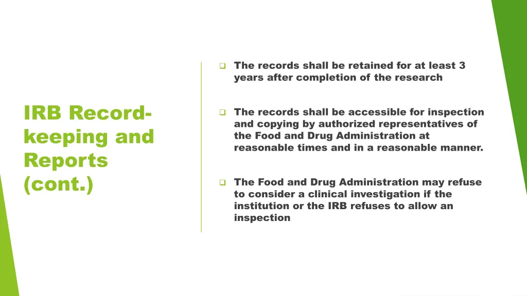 the records shall be retained for at least