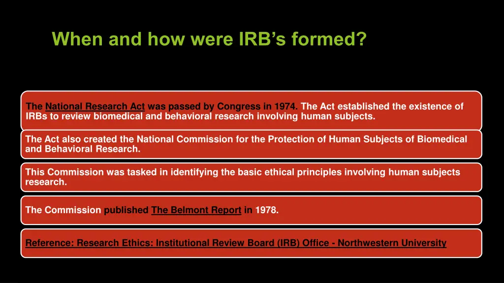 when and how were irb s formed