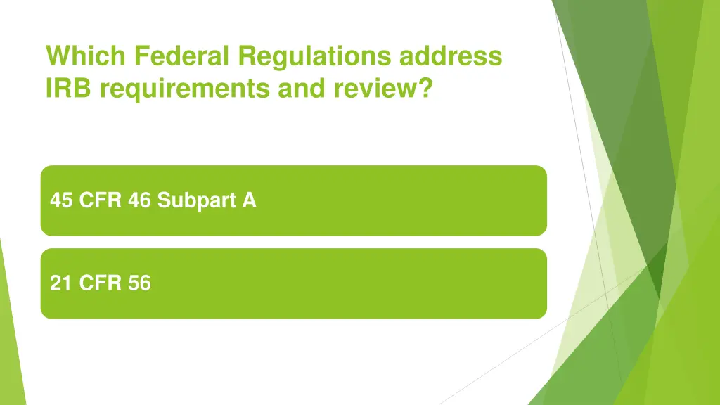 which federal regulations address