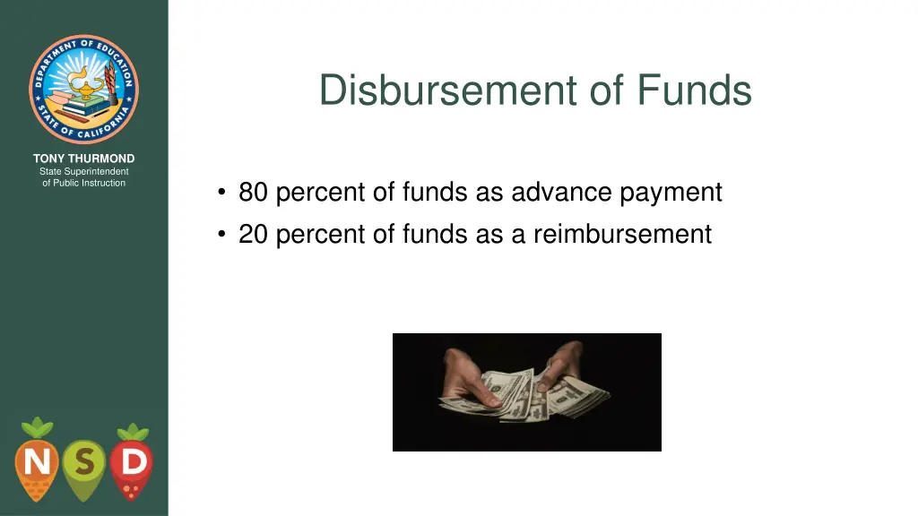 disbursement of funds