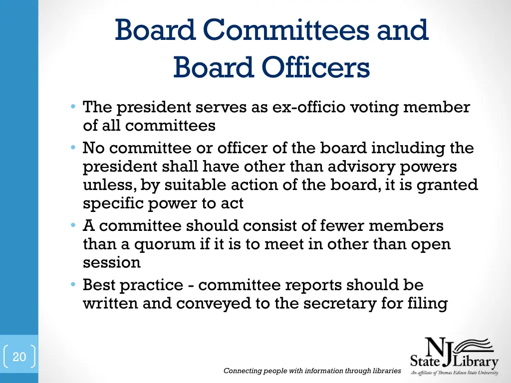 board committees and board officers