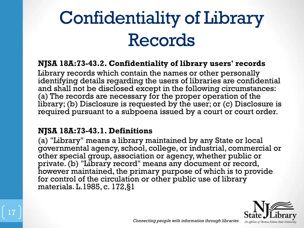 confidentiality of library records
