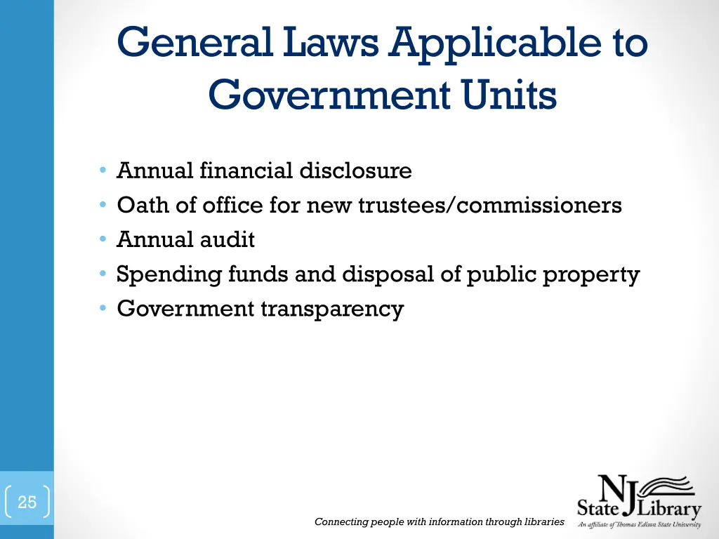general laws applicable to government units
