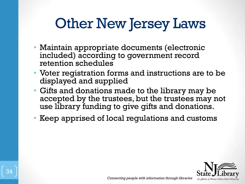 other new jersey laws