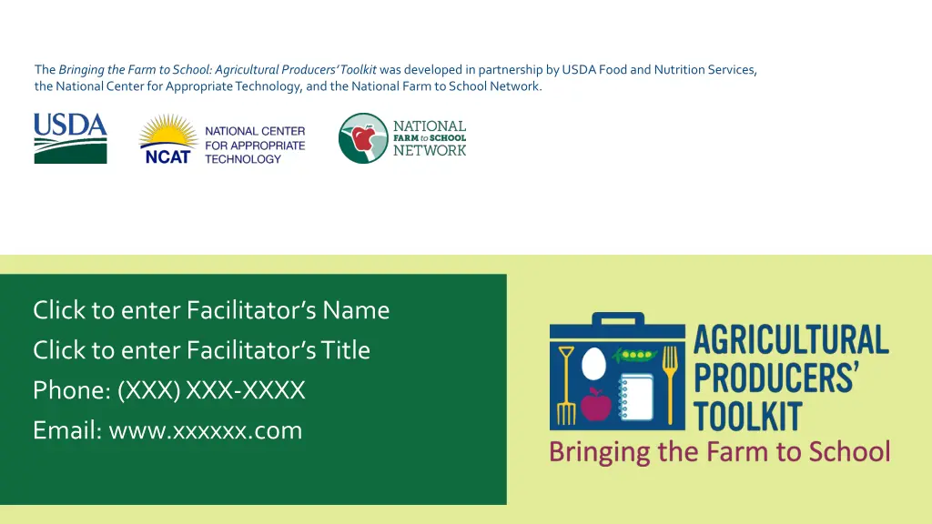 the bringing the farm to school agricultural