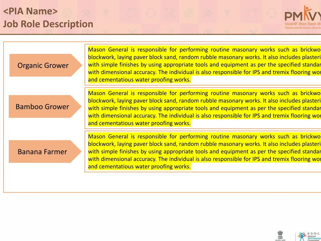 pia name job role description