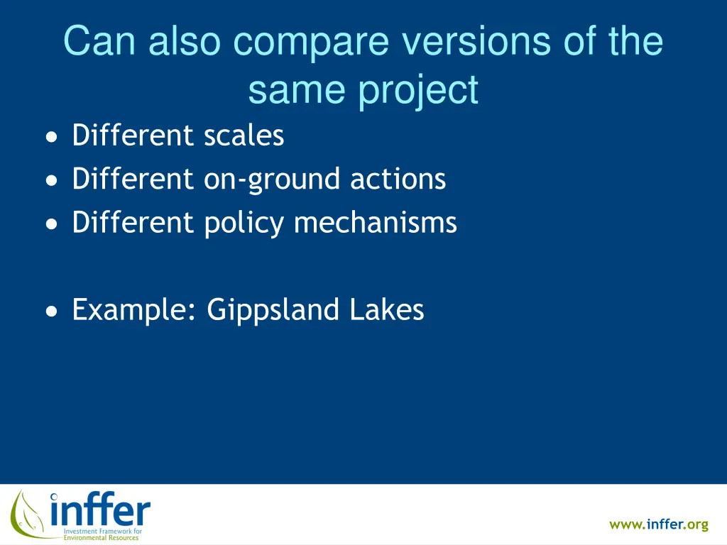 can also compare versions of the same project