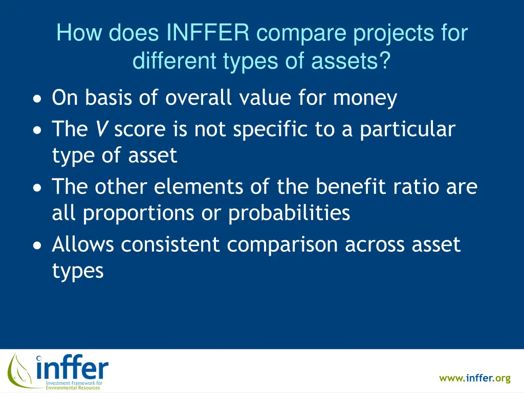 how does inffer compare projects for different